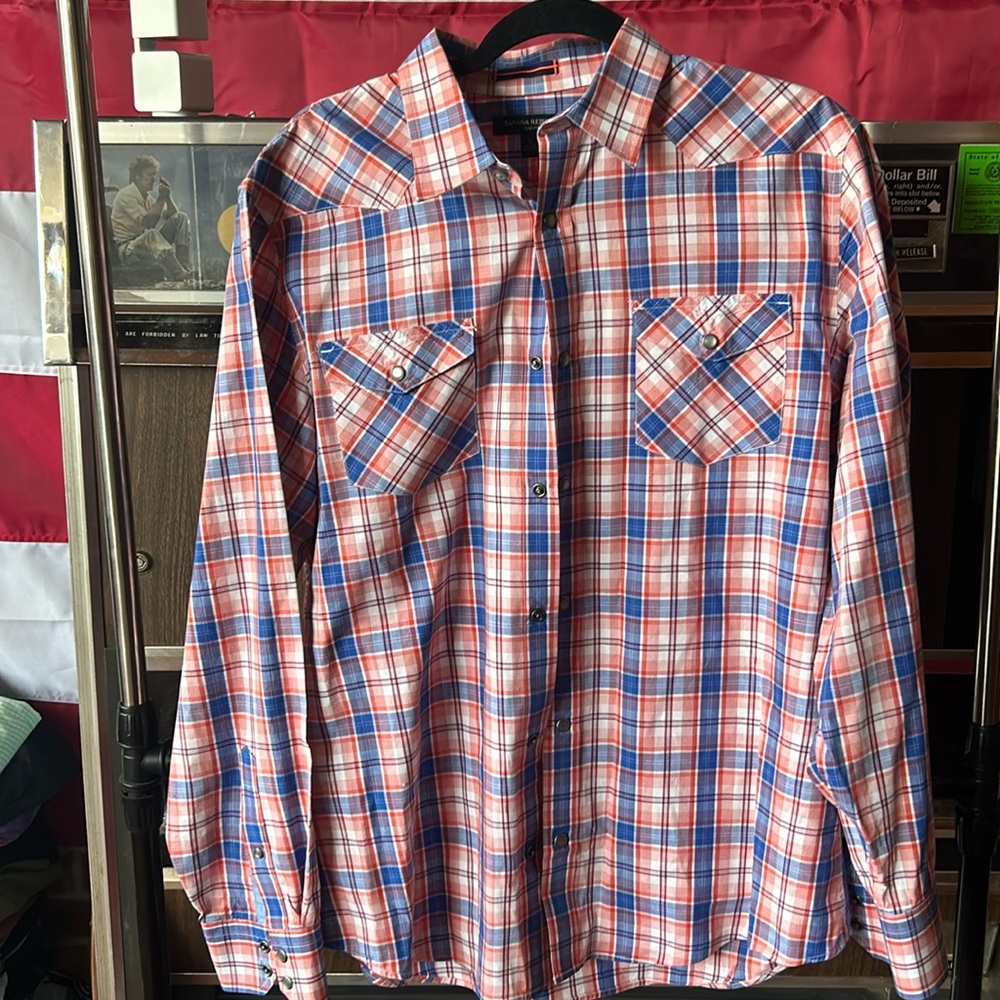 Pearl snap shirt men’s